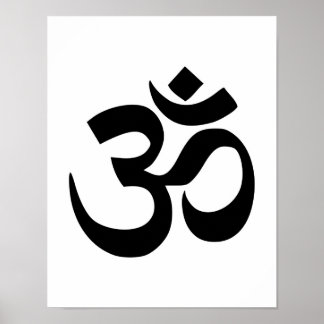 Minimal Black & White Om Symbol Poster