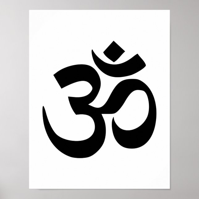 Minimal Black & White Om Symbol Poster (Front)
