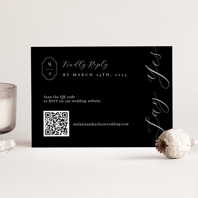 Minimal Black & White QR Code Wedding RSVP (Creator Uploaded)
