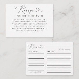 Minimal Black & White Recipe Card