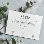 Minimal Black White Script Meal Choice Wedding RSVP Card<br><div class="desc">Minimal and modern Black White Wedding RSVP Card with meal choice for your wedding guests. Contemporary and modern design with Handwritten Script. More RSVP card designs are available within this wedding stationery collection.</div>
