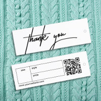 Minimal Black & White Thank You Label Clothing Tag