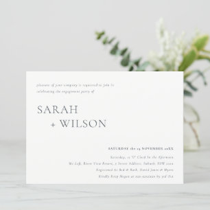 Minimal Black & White Typography Engagement Invite