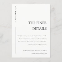 Minimal Black White Typography Wedding Details