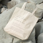 Minimal Black & White Typography Wedding Fun Facts Tote Bag<br><div class="desc">If you need any further customisation please feel free to message me on yellowfebstudio@gmail.com.</div>