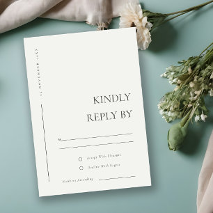 MINIMAL BLACK WHITE TYPOGRAPHY WEDDING RSVP CARD