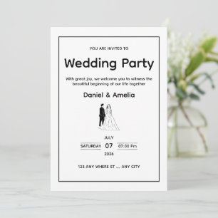 Minimal Black & White Wedding Invitation