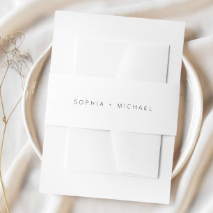 Minimal Black White Wedding Invitation Belly Band
