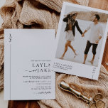 Minimal Black White Wedding Photo Invitation LAYLA<br><div class="desc">A modern and minimal wedding invitation in black and white featuring a modern script font. Classic and monochrome the Layla Suite is the perfect design for your wedding stationery.</div>