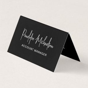 Minimal Black with Modern Lettering and QR Code Business Card