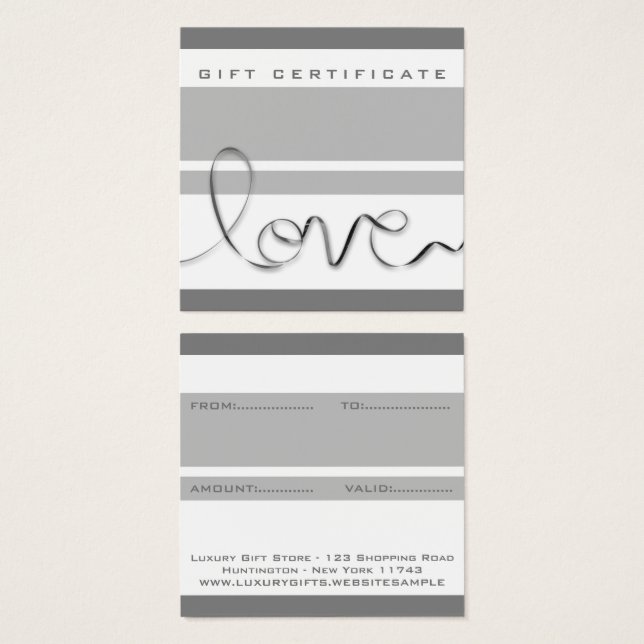 Minimal Blanc Rayures Grises Amour Moderne Chic Vi (Devant & derrière)