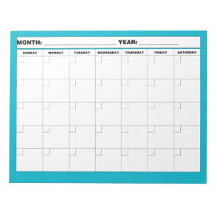 Minimal Blank Calendar Notepad