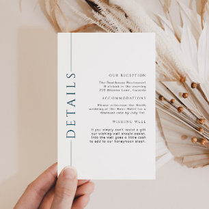 Minimal Blue and White Wedding Details Insert