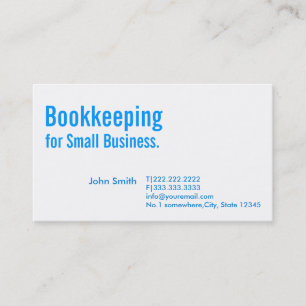 Minimal Blue Bookkeeping Business Card