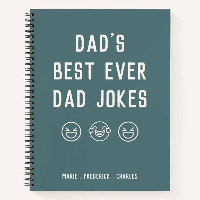 Minimal Blue Father's Day Dad Jokes Personalized Notebook (Front)