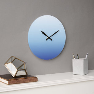 Minimal Blue Gradient Background Large Clock