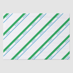 Minimal Blue Green Medium Stripe Japanese Text Tissue Paper
