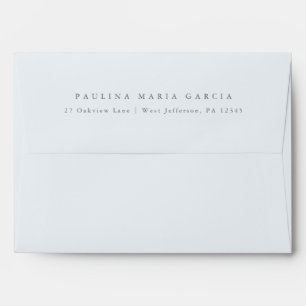 Minimal Blue Grey Return Address Quinceanera Envelope