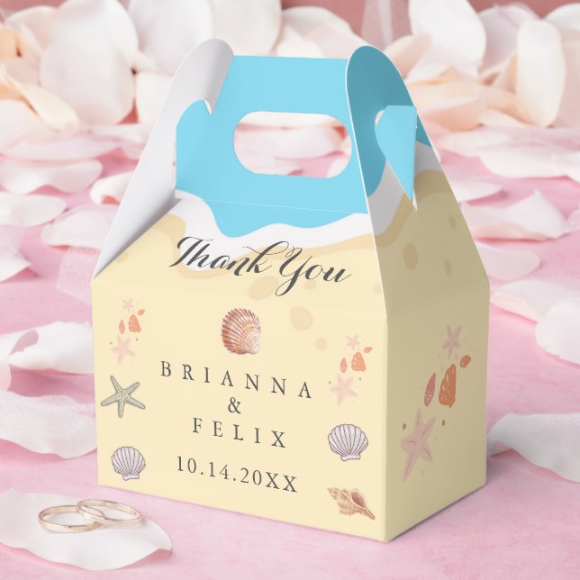 Minimal Blue Ocean Summer Wedding Favor Box (Wedding)