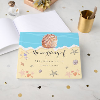 Minimal Blue Ocean Summer Wedding Guest Book