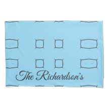 Minimal Blue Personalized Geometric Simple Bedding