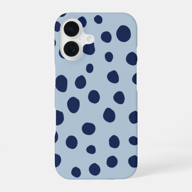 Minimal Blue Polka Dot Phone Case | Modern Aesthet (Back)