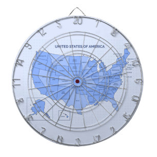 Minimal Blue United States Map Illustration Dartboard