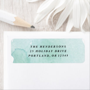 Minimal Blue Watercolor Return Address