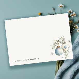 Minimal Blue Winter Chirstmas Boy Baby Shower Card