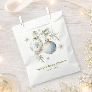 Minimal Blue Winter Chirstmas Boy Baby Shower Favour Bag