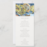 Minimal Blue Yellow Sunflower Wedding Menu Card<br><div class="desc">For any further customisation or any other matching items,  please feel free to contact me at yellowfebstudio@gmail.com</div>