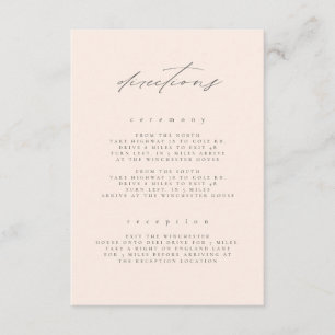 Minimal Blush Fine Art Floral Wedding Directions Enclosure Card