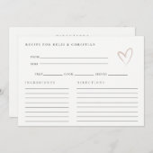 Minimal Blush Heart Bridal Shower Recipe Request Card (Front/Back)