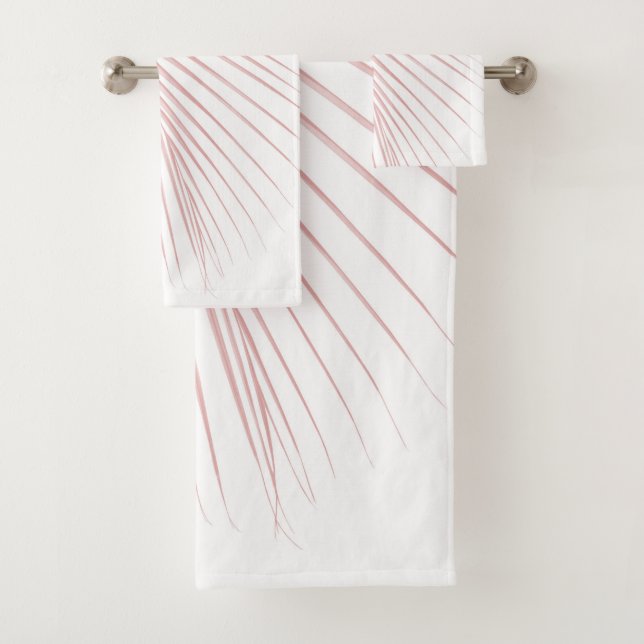 Minimal Blush Pink Palm Leaf Dream #1 #tropical   Bath Towel Set (Insitu)