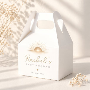 Minimal Bohemian Sun Neutral Shower Party Favour Favor Box