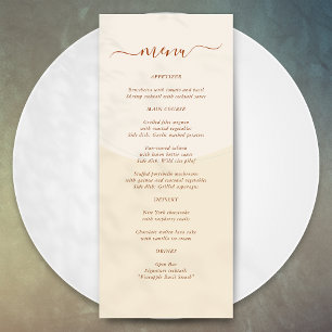 Minimal Boho Autumn Tone Wedding Menu