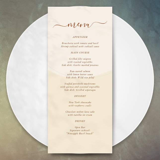 Minimal Boho Autumn Tone Wedding Menu (Creator Uploaded)