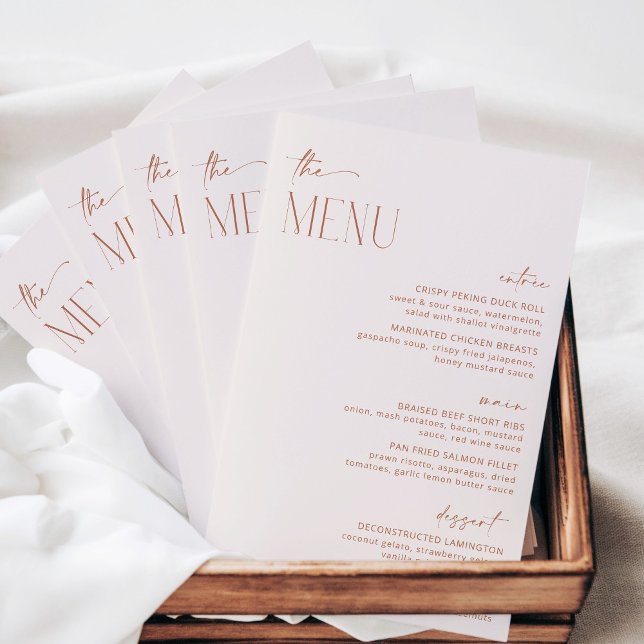 Minimal Boho, Bohemian, Modern, Bridal Shower Menu (Creator Uploaded)