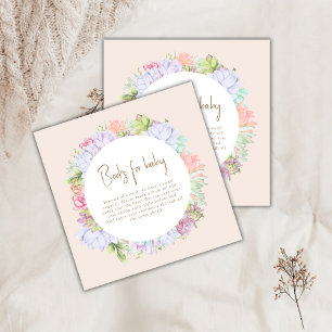 Minimal Boho Cactus Desert Books For Baby Shower  Enclosure Card