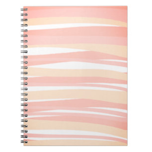 Minimal Boho Chic Peach Pink Abstract Stripe Lines Notebook