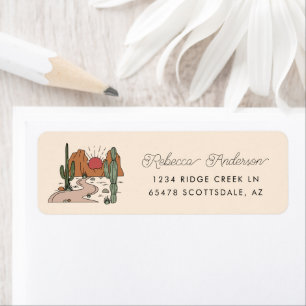 Minimal Boho Desert Script Return Address