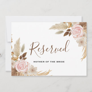 Minimal Boho Floral Wedding Reserved Sign Invitation