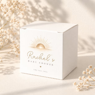 Minimal Boho Sun Neutral Baby Shower Party Favor Box
