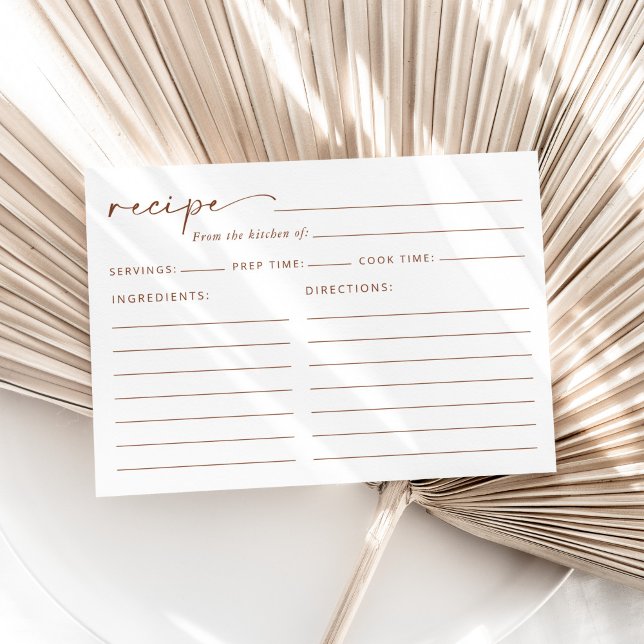Minimal Boho, Terracotta, Bridal Shower Recipe (Creator Uploaded)