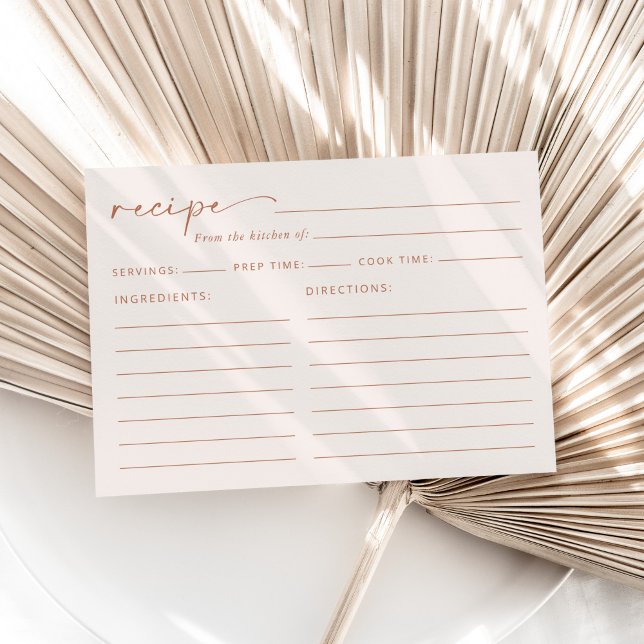Minimal Boho, Terracotta, Bridal Shower Recipe (Creator Uploaded)