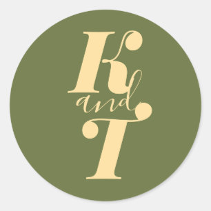 Minimal Boho Wedding Monogram Stickers