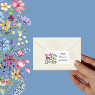 Minimal Boho Wildflower with Custom Return Address Label
