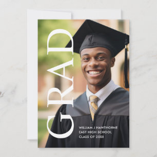 Minimal Bold Classic Photo Grad Announcement