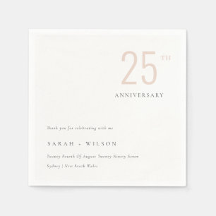 Minimal Bold Dusky Blush Any Year Anniversary Napkin