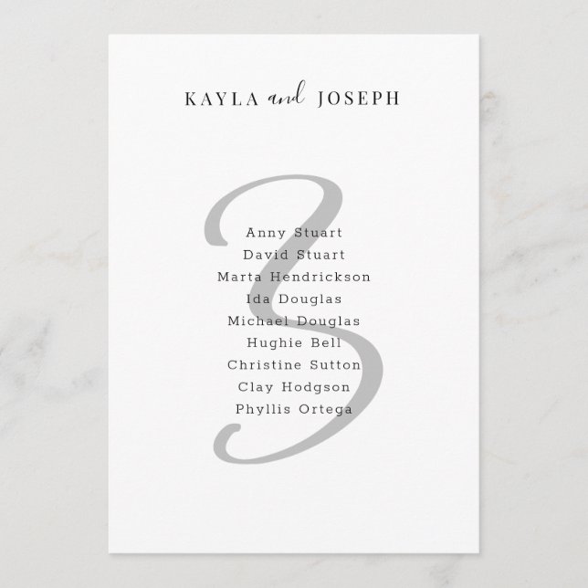 Minimal Bold Elegant Wedding Table Number 3 (Front)